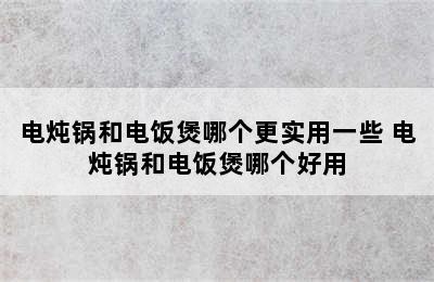 电炖锅和电饭煲哪个更实用一些 电炖锅和电饭煲哪个好用